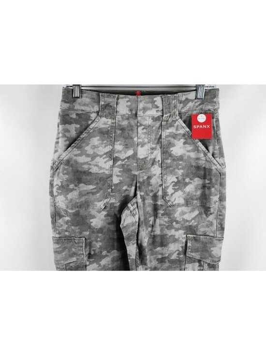 Spanx Pants Womens Large Gray Camo Stretch Twill Ankle Cargo (30x27) 20311Q NWT - Picture 2 of 12